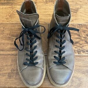 FRYE ESSEX HIGH 80351 MENS BROWN LEATHER HIGH TOP LIFESTYLE SNEAKERS SHOES, 9.5